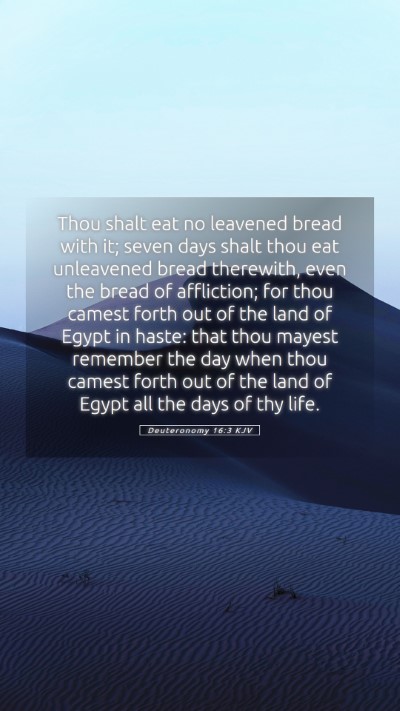 Picture 05 - Deuteronomy 16:3 KJV Mobile Phone Wallpaper - Thou shalt eat no leavened bread with it; seven - Mobile Bible Verse Wallpaper