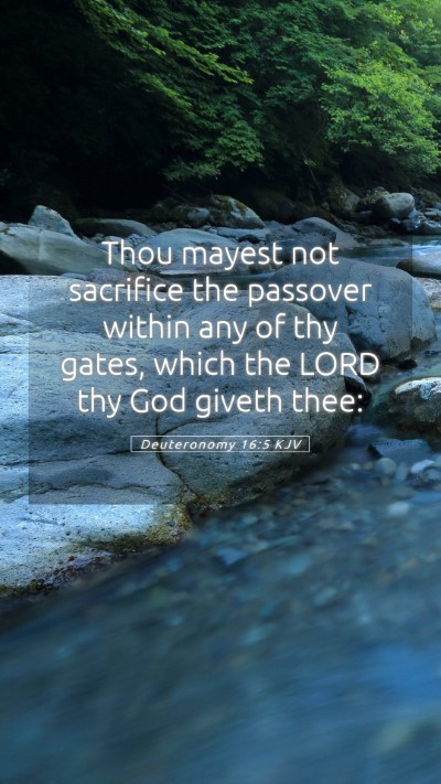 Picture 05 - Deuteronomy 16:5 KJV Mobile Phone Wallpaper - Thou mayest not sacrifice the passover within any - Mobile Bible Verse Wallpaper