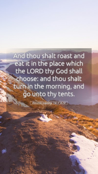 Picture 05 - Deuteronomy 16:7 KJV Mobile Phone Wallpaper - And thou shalt roast and eat it in the place - Mobile Bible Verse Wallpaper