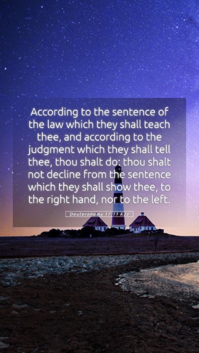 Picture 05 - Deuteronomy 17:11 KJV Mobile Phone Wallpaper - According to the sentence of the law which they - Mobile Bible Verse Wallpaper