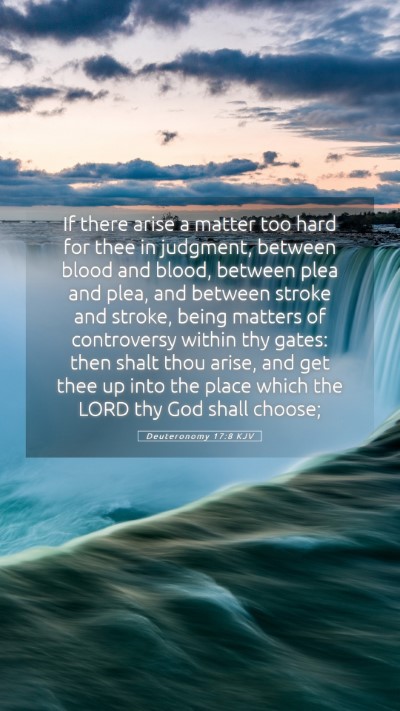 Picture 05 - Deuteronomy 17:8 KJV Mobile Phone Wallpaper - If there arise a matter too hard for thee in - Mobile Bible Verse Wallpaper
