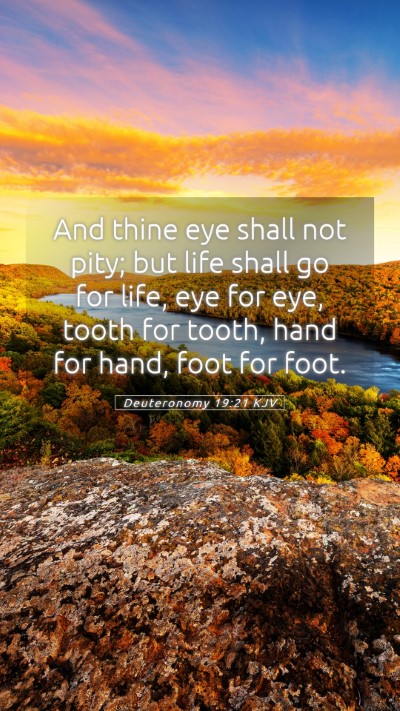 Picture 05 - Deuteronomy 19:21 KJV Mobile Phone Wallpaper - And thine eye shall not pity; but life shall go - Mobile Bible Verse Wallpaper