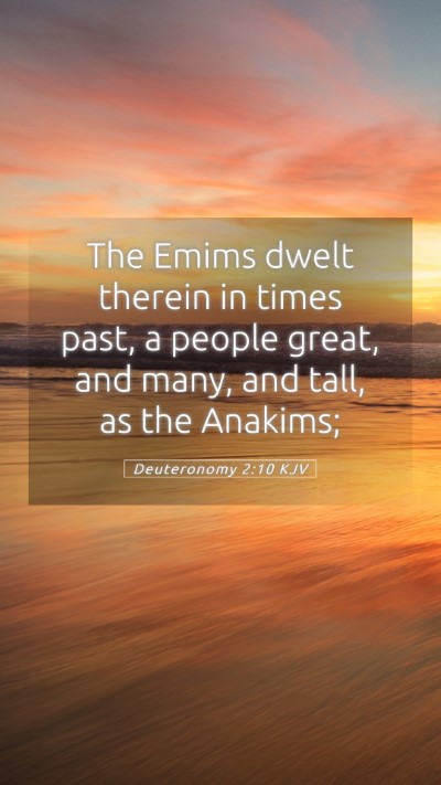 Picture 05 - Deuteronomy 2:10 KJV Mobile Phone Wallpaper - The Emims dwelt therein in times past, a people - Mobile Bible Verse Wallpaper