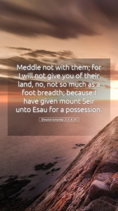 Picture 05 - Deuteronomy 2:5 KJV Mobile Phone Wallpaper - Meddle not with them; for I will not give you of - Mobile Bible Verse Wallpaper