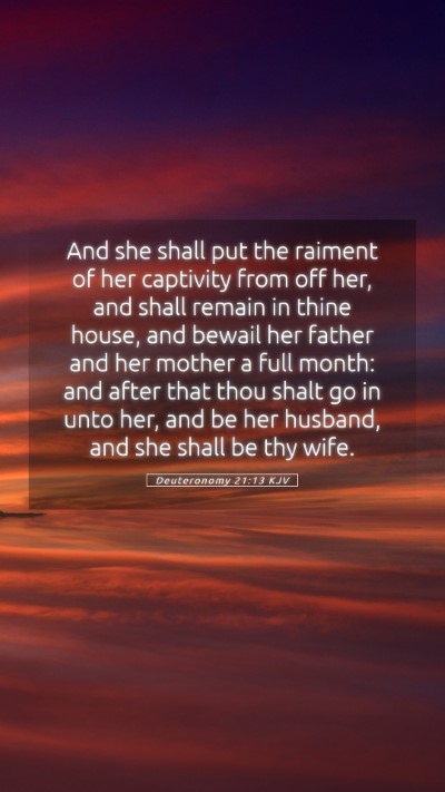 Picture 05 - Deuteronomy 21:13 KJV Mobile Phone Wallpaper - And she shall put the raiment of her captivity - Mobile Bible Verse Wallpaper