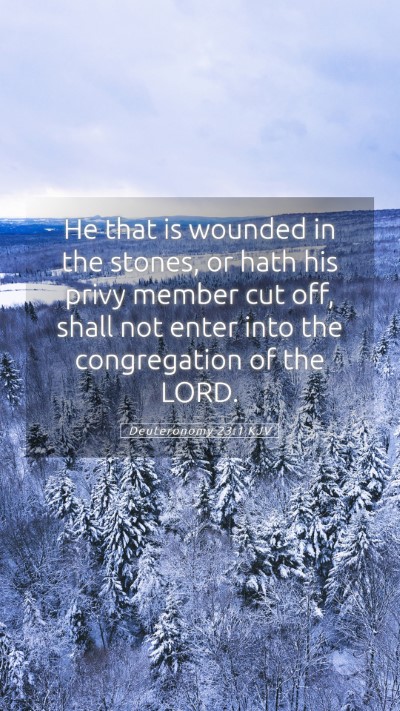 Picture 05 - Deuteronomy 23:1 KJV Mobile Phone Wallpaper - He that is wounded in the stones, or hath his - Mobile Bible Verse Wallpaper