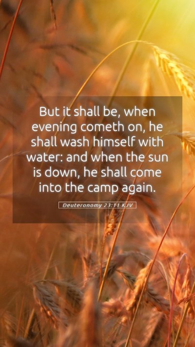 Picture 05 - Deuteronomy 23:11 KJV Mobile Phone Wallpaper - But it shall be, when evening cometh on, he shall - Mobile Bible Verse Wallpaper
