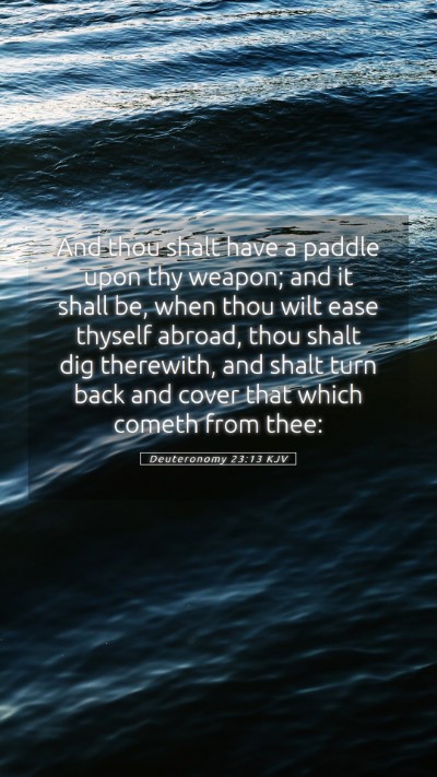 Picture 05 - Deuteronomy 23:13 KJV Mobile Phone Wallpaper - And thou shalt have a paddle upon thy weapon; and - Mobile Bible Verse Wallpaper