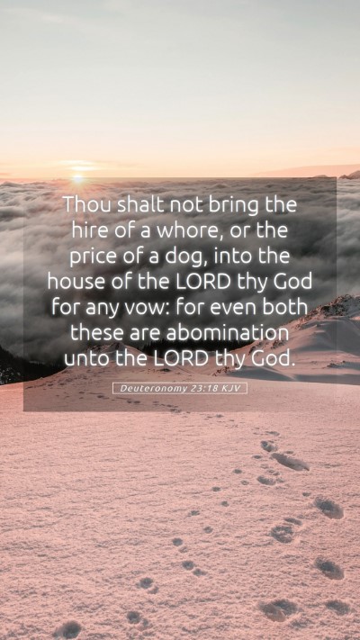 Picture 05 - Deuteronomy 23:18 KJV Mobile Phone Wallpaper - Thou shalt not bring the hire of a whore, or the - Mobile Bible Verse Wallpaper