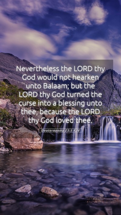 Picture 05 - Deuteronomy 23:5 KJV Mobile Phone Wallpaper - Nevertheless the LORD thy God would not hearken - Mobile Bible Verse Wallpaper