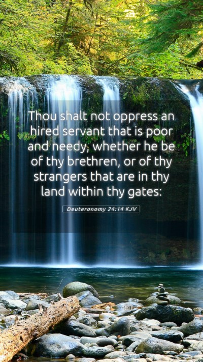 Picture 05 - Deuteronomy 24:14 KJV Mobile Phone Wallpaper - Thou shalt not oppress an hired servant that is - Mobile Bible Verse Wallpaper