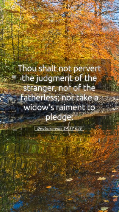 Picture 05 - Deuteronomy 24:17 KJV Mobile Phone Wallpaper - Thou shalt not pervert the judgment of the - Mobile Bible Verse Wallpaper