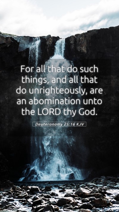 Picture 05 - Deuteronomy 25:16 KJV Mobile Phone Wallpaper - For all that do such things, and all that do - Mobile Bible Verse Wallpaper