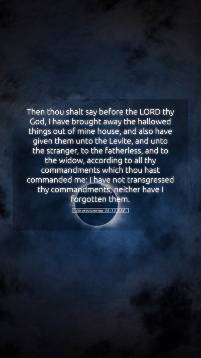Picture 05 - Deuteronomy 26:13 KJV Mobile Phone Wallpaper - Then thou shalt say before the LORD thy God, I - Mobile Bible Verse Wallpaper