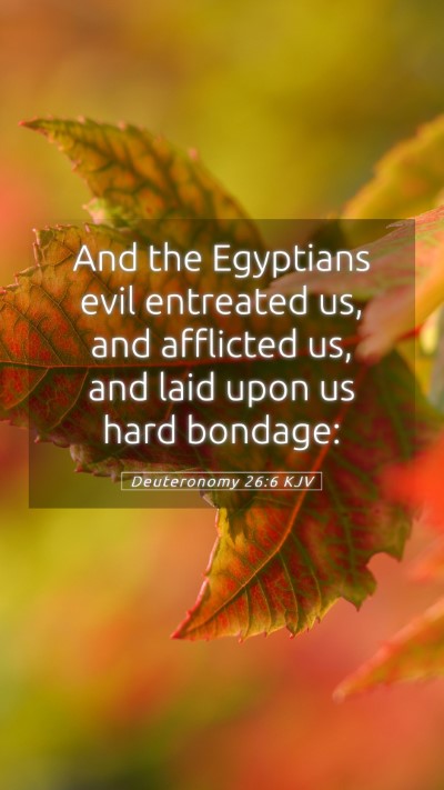 Picture 05 - Deuteronomy 26:6 KJV Mobile Phone Wallpaper - And the Egyptians evil entreated us, and - Mobile Bible Verse Wallpaper