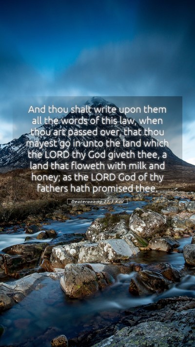Picture 05 - Deuteronomy 27:3 KJV Mobile Phone Wallpaper - And thou shalt write upon them all the words of - Mobile Bible Verse Wallpaper