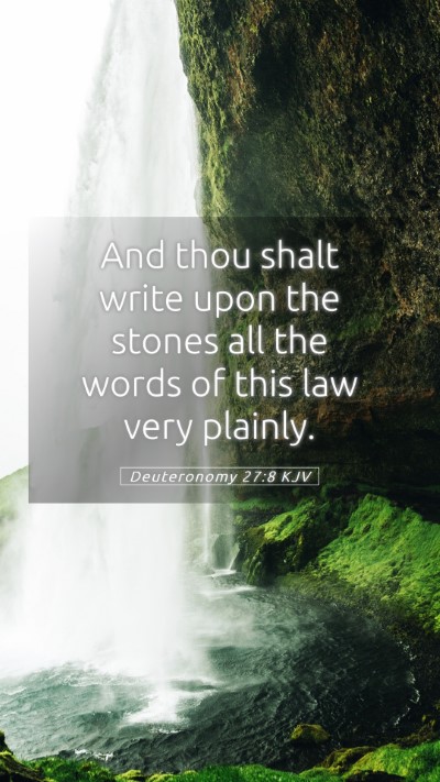 Picture 05 - Deuteronomy 27:8 KJV Mobile Phone Wallpaper - And thou shalt write upon the stones all the - Mobile Bible Verse Wallpaper