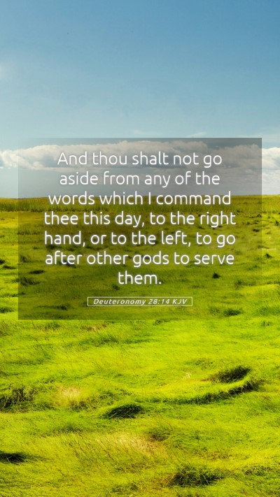 Picture 05 - Deuteronomy 28:14 KJV Mobile Phone Wallpaper - And thou shalt not go aside from any of the words - Mobile Bible Verse Wallpaper