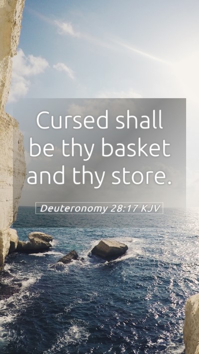 Picture 05 - Deuteronomy 28:17 KJV Mobile Phone Wallpaper - Cursed shall be thy basket and thy - Mobile Bible Verse Wallpaper