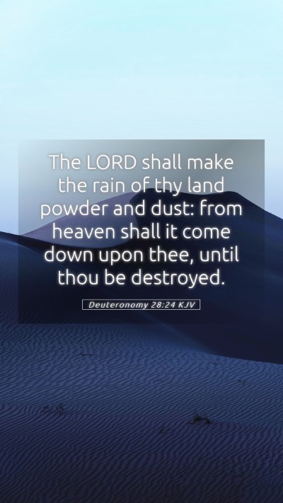 Picture 05 - Deuteronomy 28:24 KJV Mobile Phone Wallpaper - The LORD shall make the rain of thy land powder - Mobile Bible Verse Wallpaper
