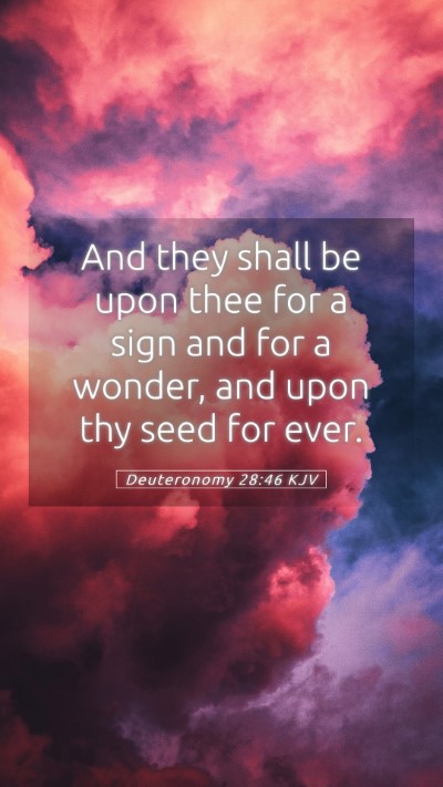 Picture 05 - Deuteronomy 28:46 KJV Mobile Phone Wallpaper - And they shall be upon thee for a sign and for a - Mobile Bible Verse Wallpaper