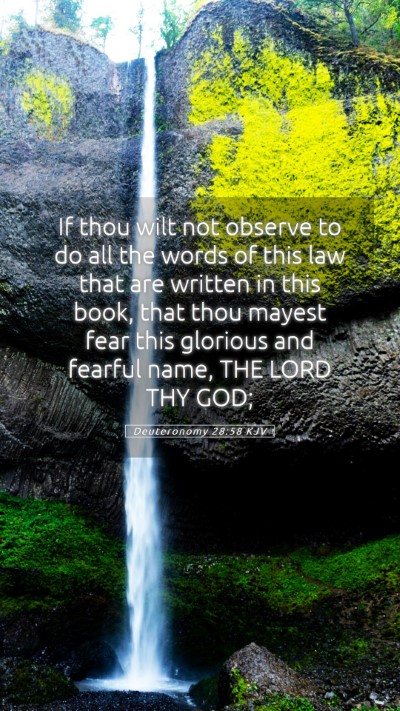 Picture 05 - Deuteronomy 28:58 KJV Mobile Phone Wallpaper - If thou wilt not observe to do all the words of - Mobile Bible Verse Wallpaper