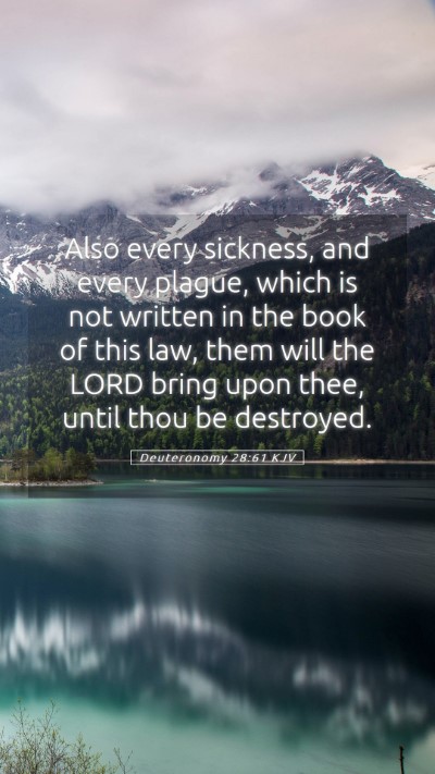 Picture 05 - Deuteronomy 28:61 KJV Mobile Phone Wallpaper - Also every sickness, and every plague, which is - Mobile Bible Verse Wallpaper