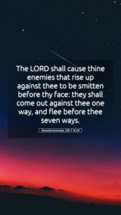 Picture 05 - Deuteronomy 28:7 KJV Mobile Phone Wallpaper - The LORD shall cause thine enemies that rise up - Mobile Bible Verse Wallpaper