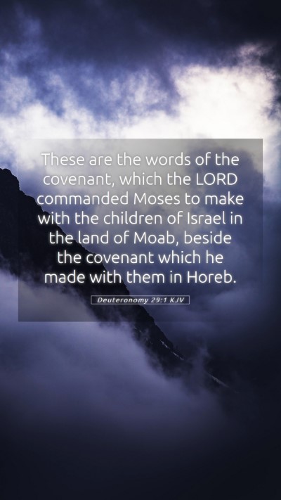 Picture 05 - Deuteronomy 29:1 KJV Mobile Phone Wallpaper - These are the words of the covenant, which the - Mobile Bible Verse Wallpaper