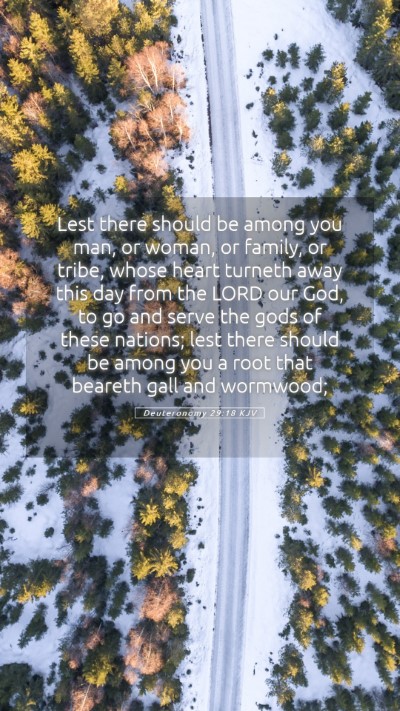 Picture 05 - Deuteronomy 29:18 KJV Mobile Phone Wallpaper - Lest there should be among you man, or woman, or - Mobile Bible Verse Wallpaper