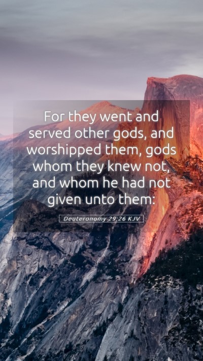 Picture 05 - Deuteronomy 29:26 KJV Mobile Phone Wallpaper - For they went and served other gods, and - Mobile Bible Verse Wallpaper