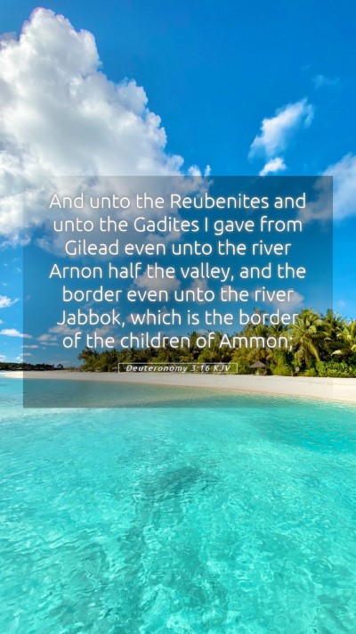 Picture 05 - Deuteronomy 3:16 KJV Mobile Phone Wallpaper - And unto the Reubenites and unto the Gadites I - Mobile Bible Verse Wallpaper