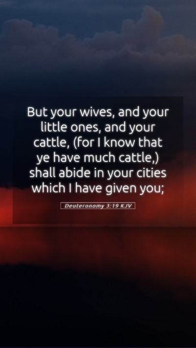 Picture 05 - Deuteronomy 3:19 KJV Mobile Phone Wallpaper - But your wives, and your little ones, and your - Mobile Bible Verse Wallpaper