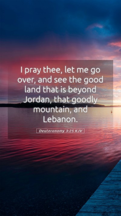 Picture 05 - Deuteronomy 3:25 KJV Mobile Phone Wallpaper - I pray thee, let me go over, and see the good - Mobile Bible Verse Wallpaper