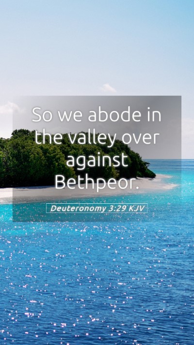 Picture 05 - Deuteronomy 3:29 KJV Mobile Phone Wallpaper - So we abode in the valley over against - Mobile Bible Verse Wallpaper