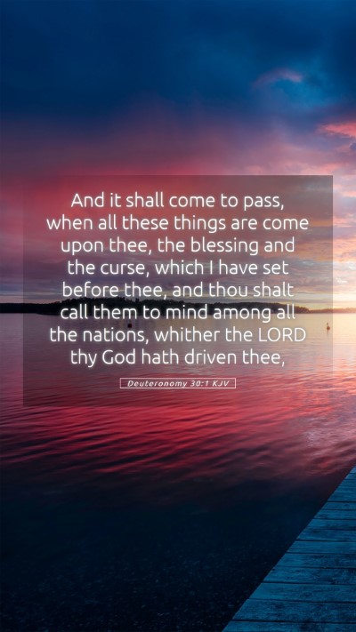Picture 05 - Deuteronomy 30:1 KJV Mobile Phone Wallpaper - And it shall come to pass, when all these things - Mobile Bible Verse Wallpaper