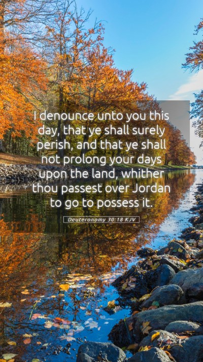 Picture 05 - Deuteronomy 30:18 KJV Mobile Phone Wallpaper - I denounce unto you this day, that ye shall - Mobile Bible Verse Wallpaper