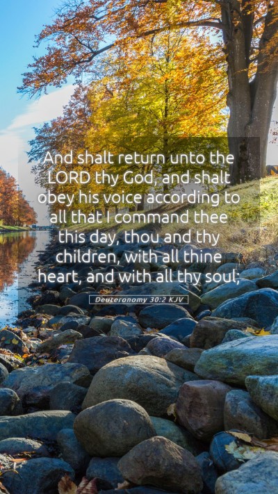 Picture 05 - Deuteronomy 30:2 KJV Mobile Phone Wallpaper - And shalt return unto the LORD thy God, and shalt - Mobile Bible Verse Wallpaper