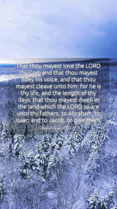 Picture 05 - Deuteronomy 30:20 KJV Mobile Phone Wallpaper - That thou mayest love the LORD thy God, and that - Mobile Bible Verse Wallpaper