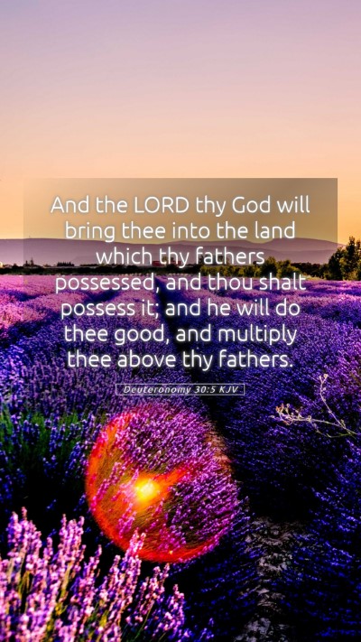 Picture 05 - Deuteronomy 30:5 KJV Mobile Phone Wallpaper - And the LORD thy God will bring thee into the - Mobile Bible Verse Wallpaper