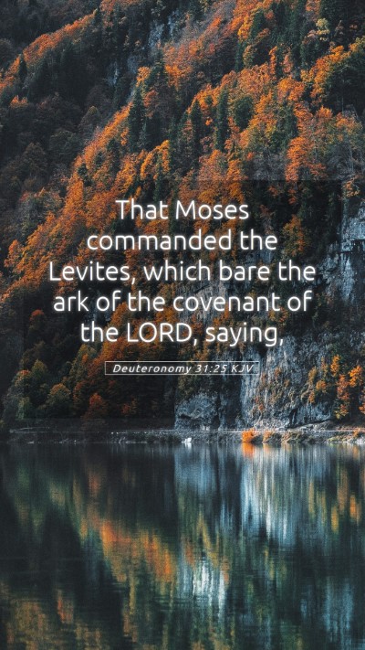 Picture 05 - Deuteronomy 31:25 KJV Mobile Phone Wallpaper - That Moses commanded the Levites, which bare the - Mobile Bible Verse Wallpaper