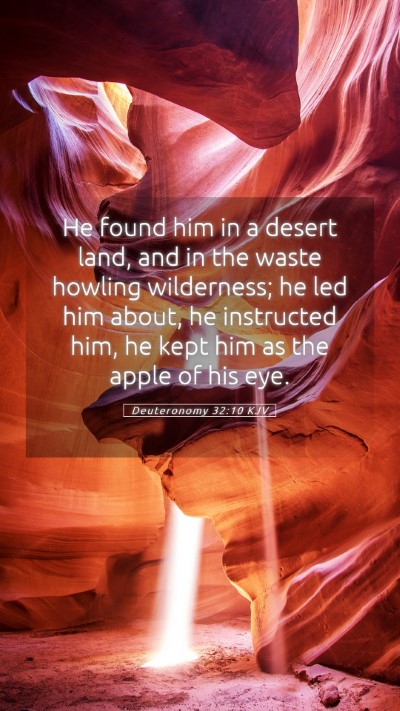Picture 05 - Deuteronomy 32:10 KJV Mobile Phone Wallpaper - He found him in a desert land, and in the waste - Mobile Bible Verse Wallpaper