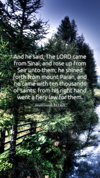 Picture 05 - Deuteronomy 33:2 KJV Mobile Phone Wallpaper - And he said, The LORD came from Sinai, and rose - Mobile Bible Verse Wallpaper