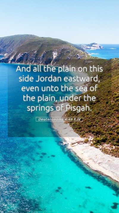 Picture 05 - Deuteronomy 4:49 KJV Mobile Phone Wallpaper - And all the plain on this side Jordan eastward, - Mobile Bible Verse Wallpaper