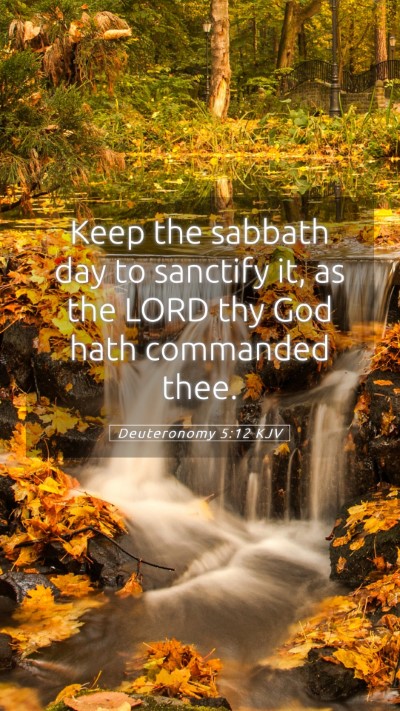 Picture 05 - Deuteronomy 5:12 KJV Mobile Phone Wallpaper - Keep the sabbath day to sanctify it, as the LORD - Mobile Bible Verse Wallpaper
