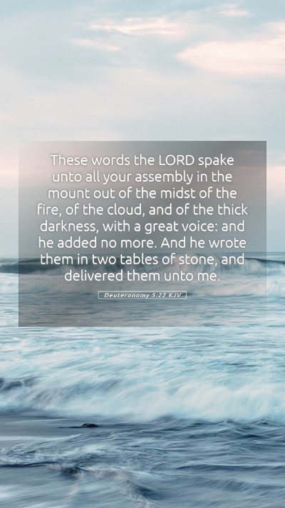 Picture 05 - Deuteronomy 5:22 KJV Mobile Phone Wallpaper - These words the LORD spake unto all your assembly - Mobile Bible Verse Wallpaper