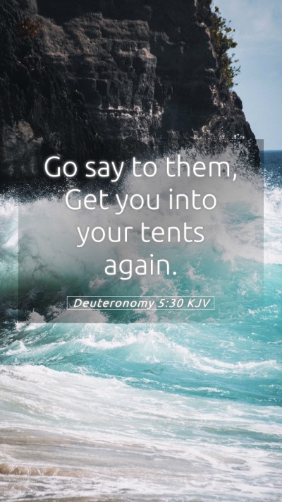 Picture 05 - Deuteronomy 5:30 KJV Mobile Phone Wallpaper - Go say to them, Get you into your tents - Mobile Bible Verse Wallpaper