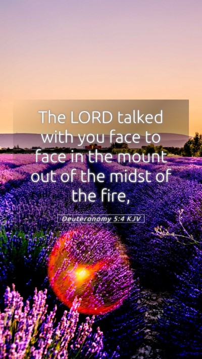 Picture 05 - Deuteronomy 5:4 KJV Mobile Phone Wallpaper - The LORD talked with you face to face in the - Mobile Bible Verse Wallpaper