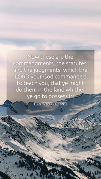 Picture 05 - Deuteronomy 6:1 KJV Mobile Phone Wallpaper - Now these are the commandments, the statutes, and - Mobile Bible Verse Wallpaper