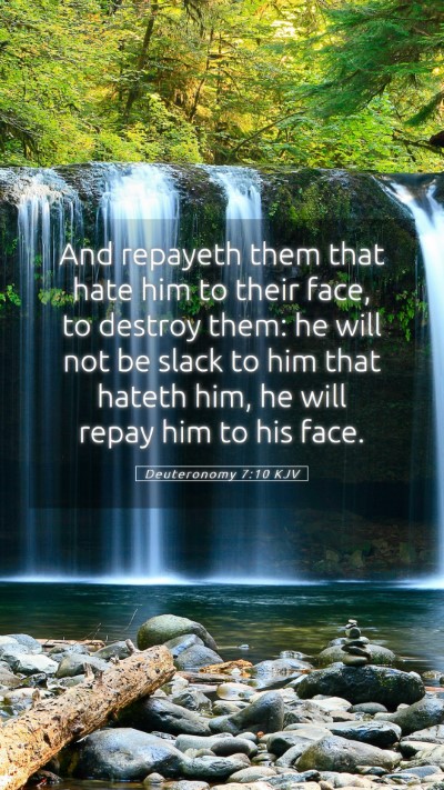 Picture 05 - Deuteronomy 7:10 KJV Mobile Phone Wallpaper - And repayeth them that hate him to their face, to - Mobile Bible Verse Wallpaper